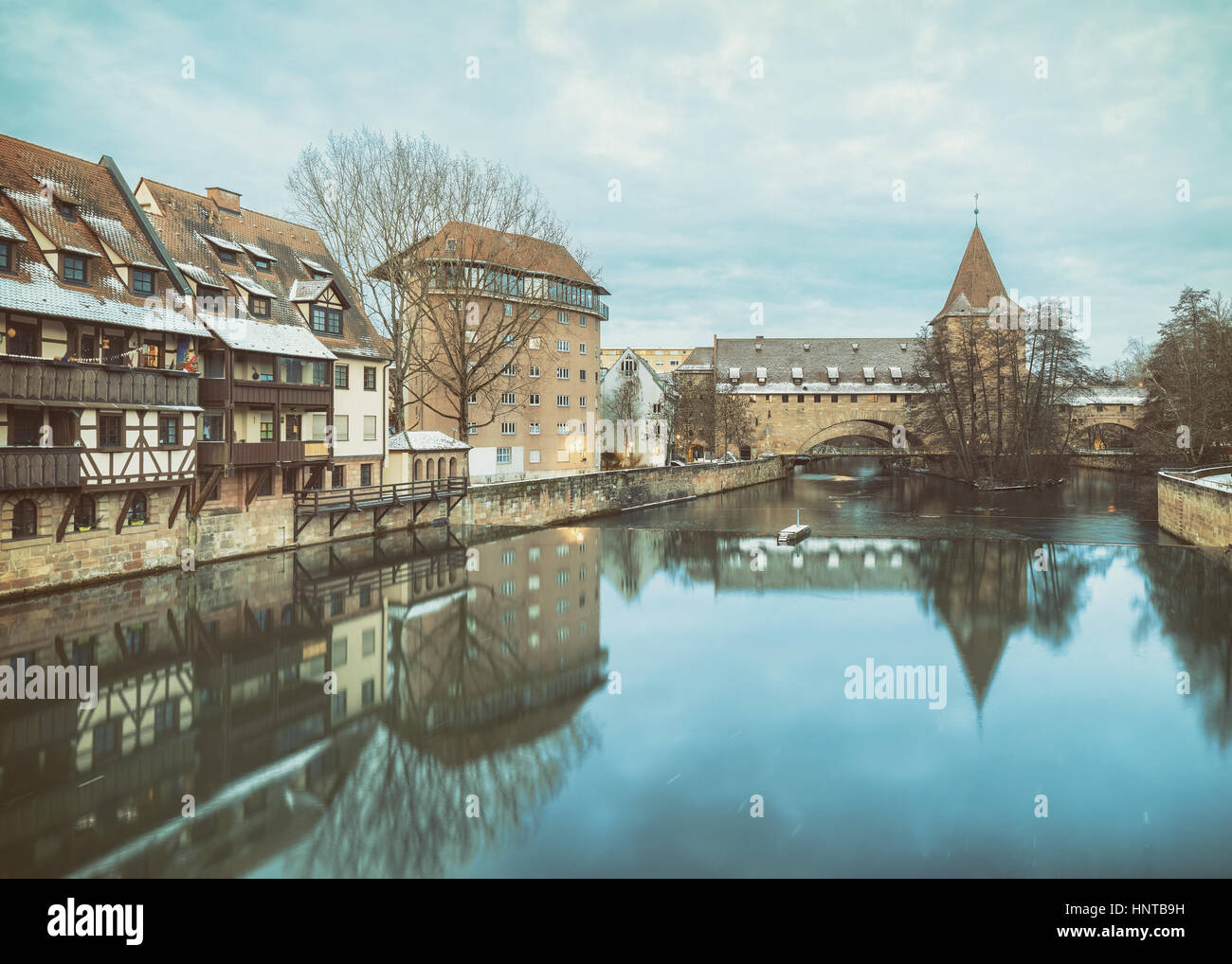 Città medievale di Norimberga, Germania Foto Stock
