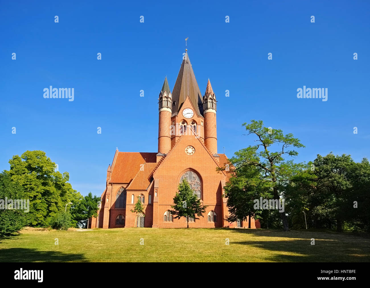Halle Pauluskirche - Halle, il Paulus-Church chiesa protestante in mattoni in stile gothik Foto Stock