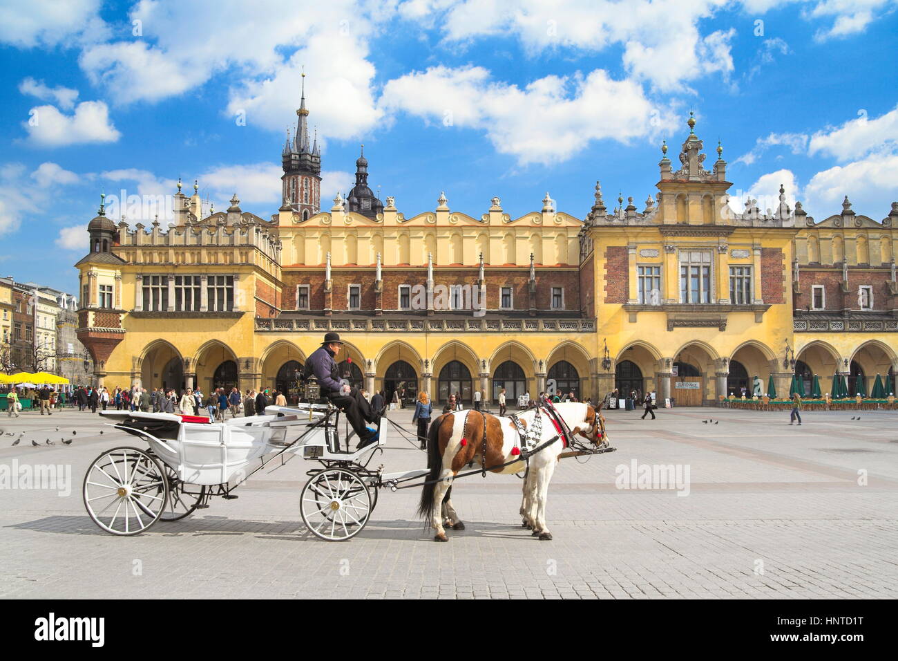 Trasporto in attesa per i turisti, Cracovia, in Polonia, in Europa Foto Stock