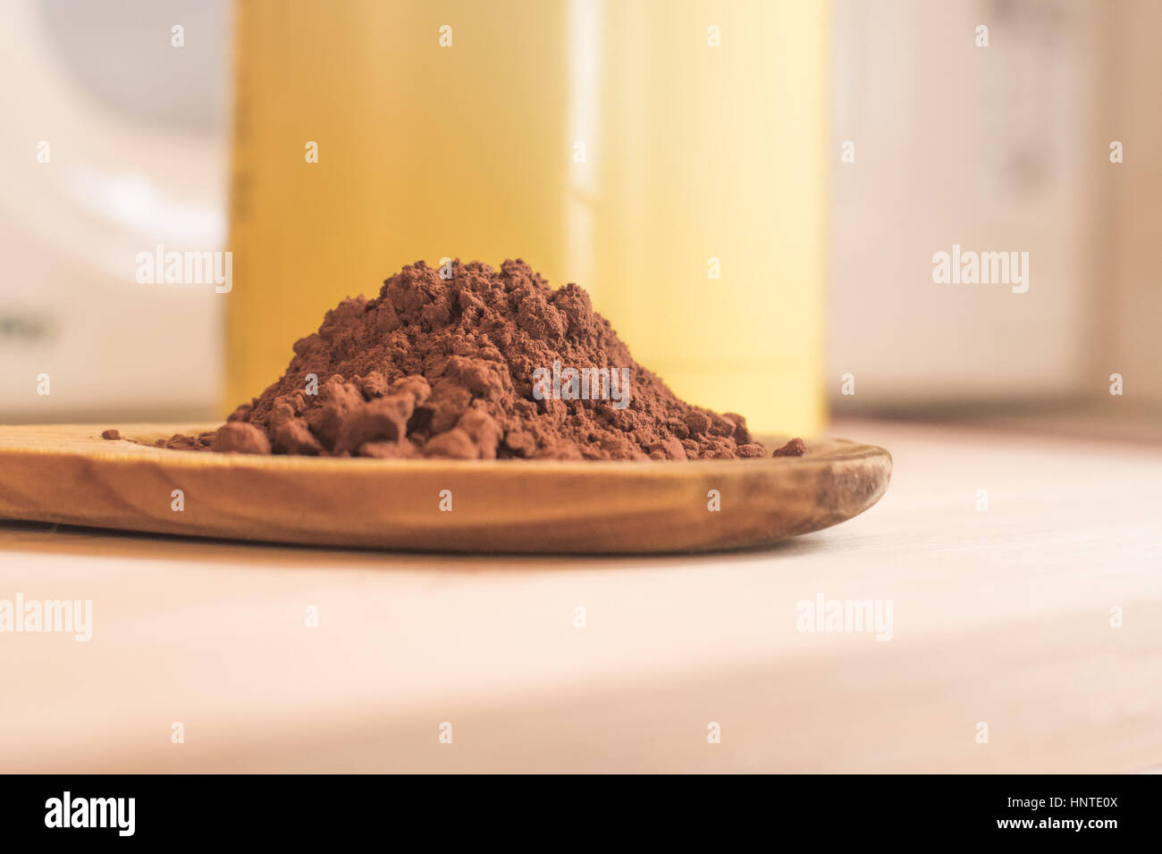 Abbondanza di sano di cacao in polvere Foto Stock