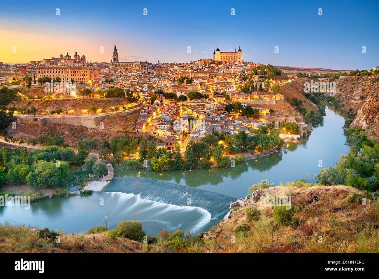 Toledo - Città vecchia skyline, Spagna Foto Stock