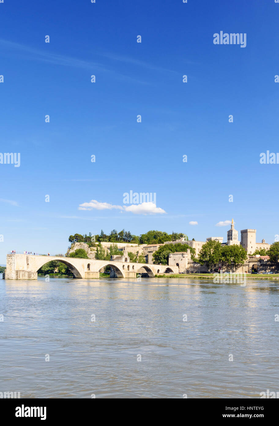Pont Ponte Saint-Bénézet, Avignon, Francia Foto Stock