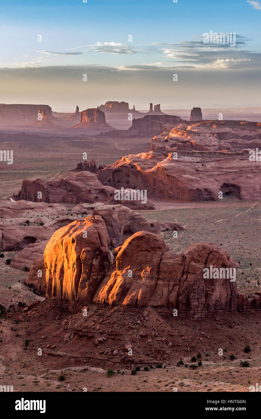 Hunt Mesa, Monument Valley, Arizona, Stati Uniti d'America Foto Stock