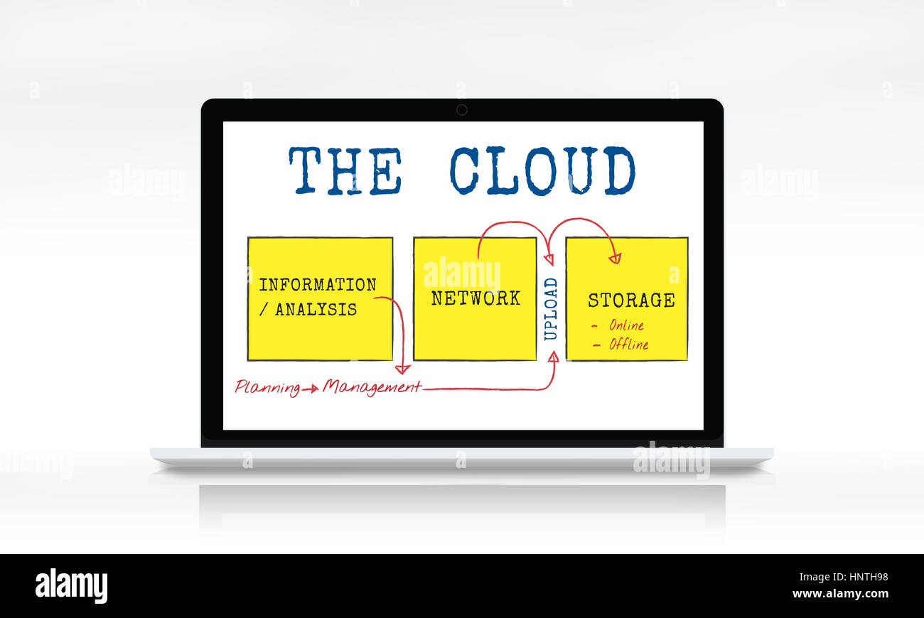 La tecnologia di rete di gestione dati icona Foto Stock