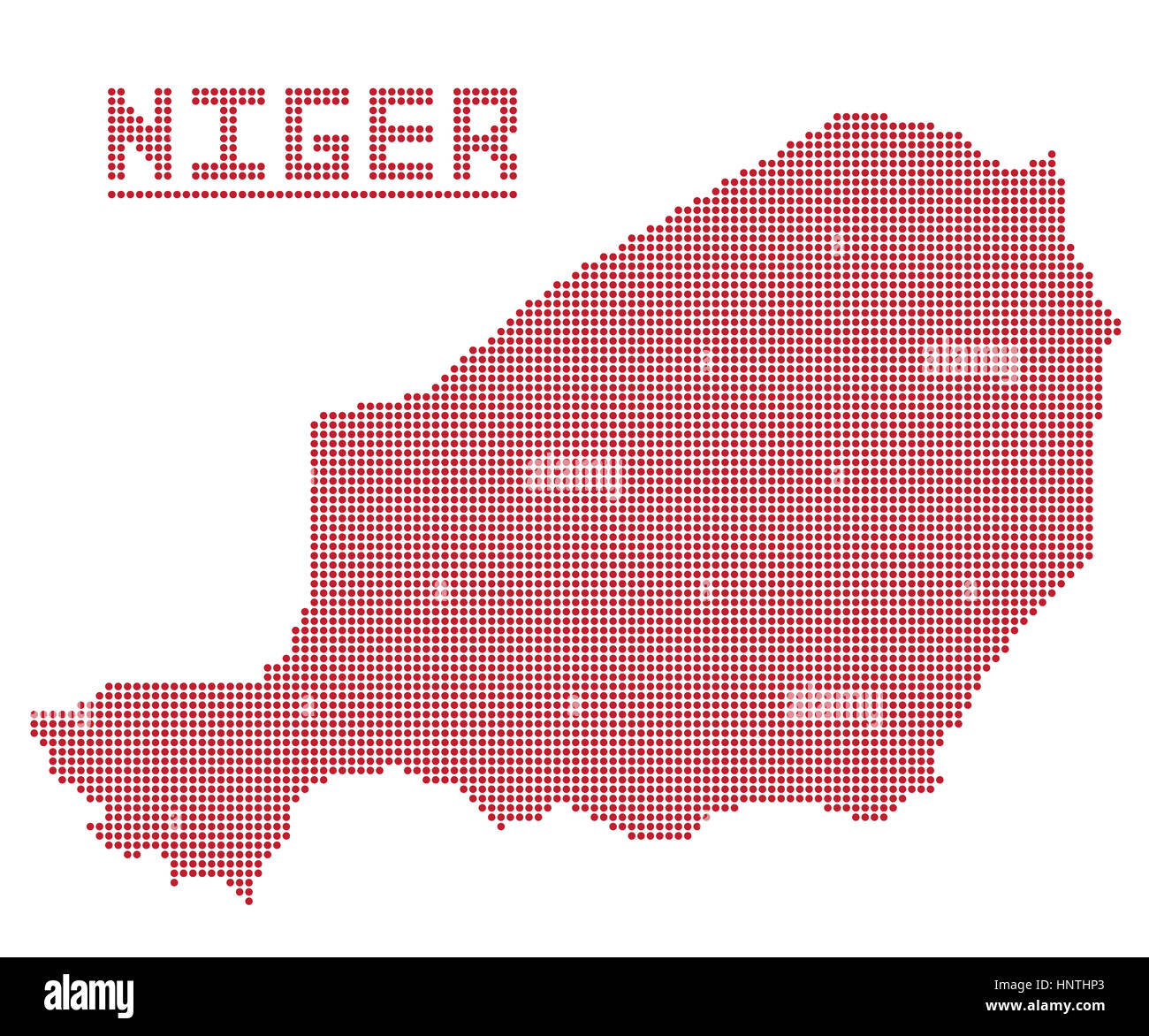 Un punto mappa di Niger isolato su uno sfondo bianco Foto Stock