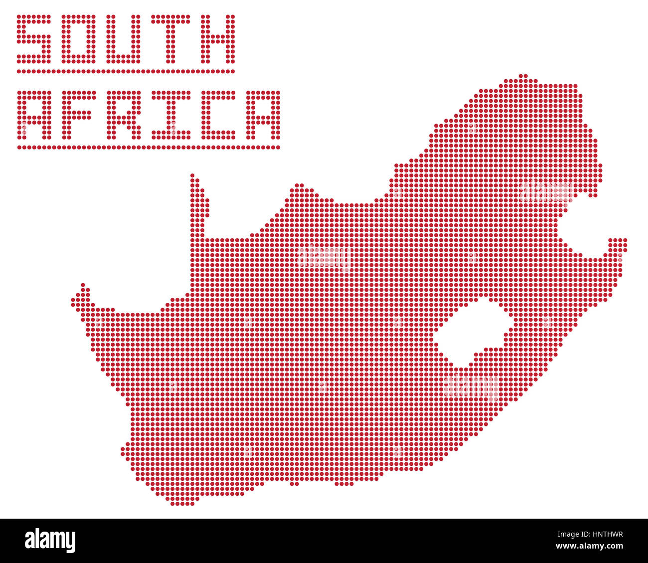 Un punto mappa di Sud Africa isolato su uno sfondo bianco Foto Stock