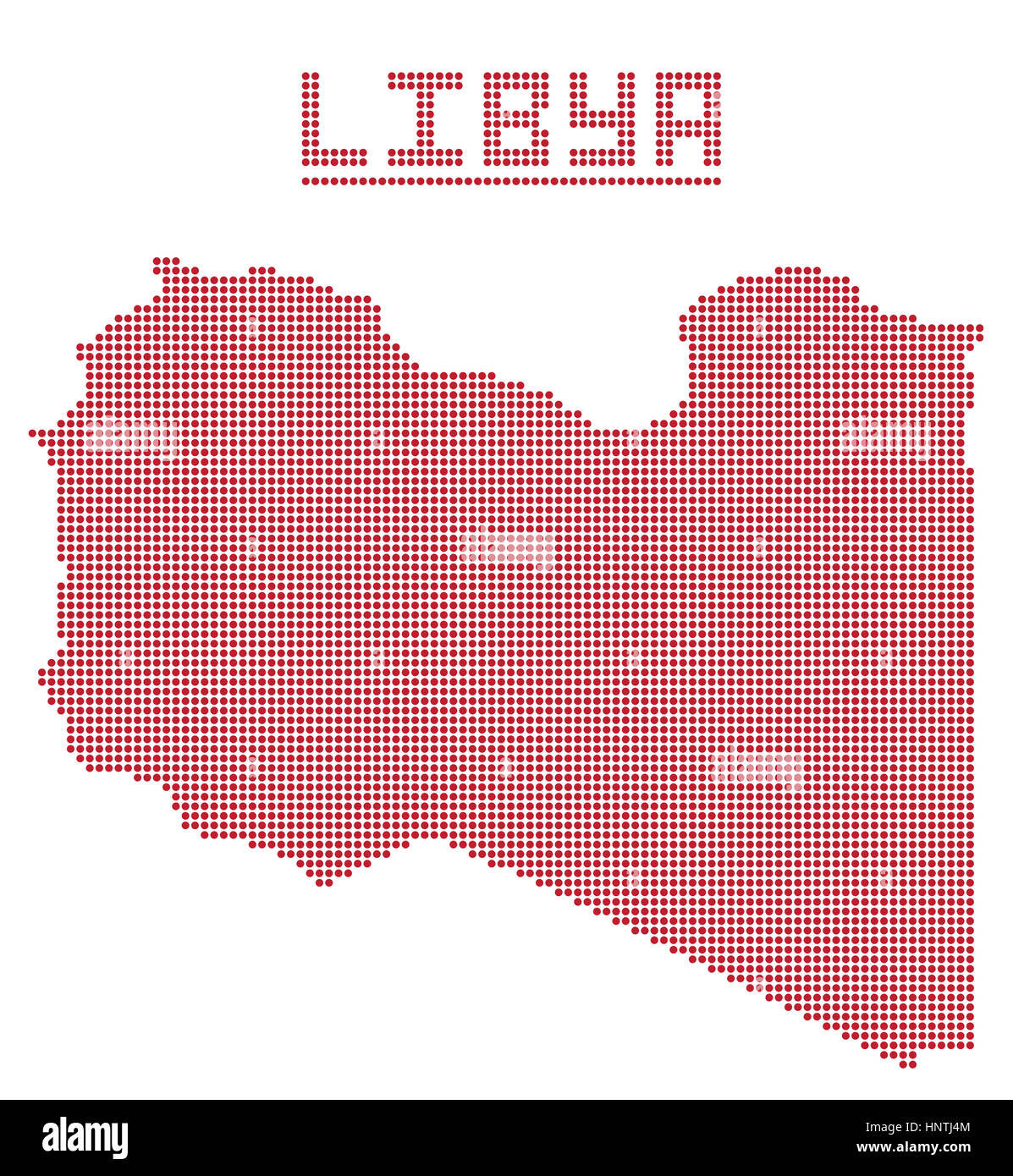Una mappa di punti di libia africa isolato su uno sfondo bianco Foto Stock