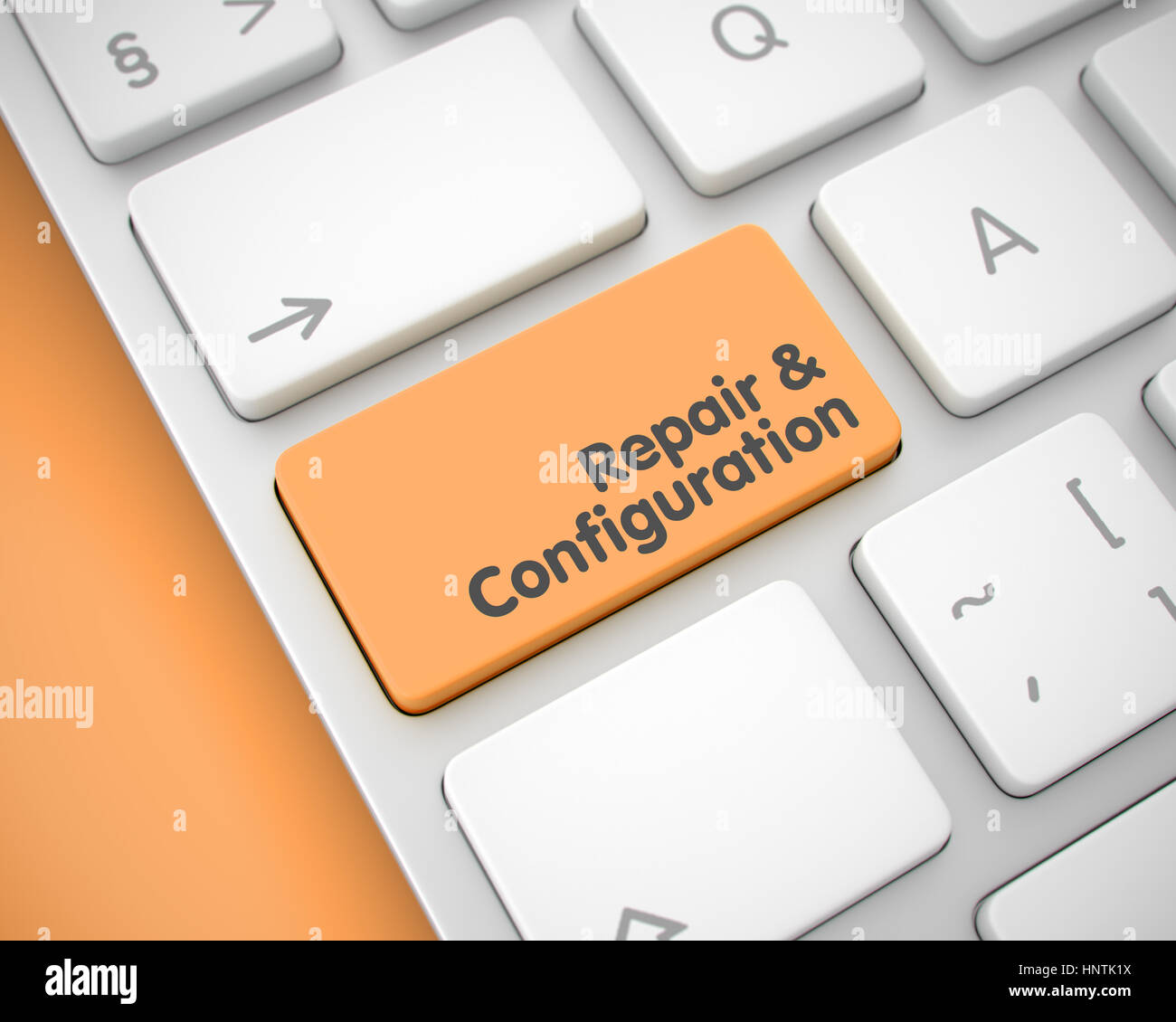 Riparazione e configurazione - Iscrizione su Orange Tastiera Foto Stock