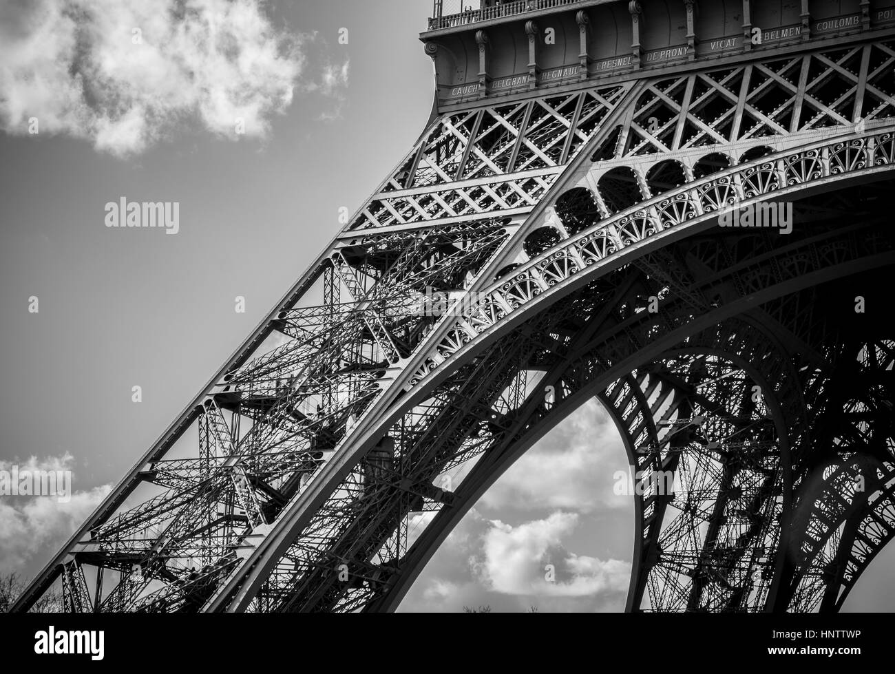 Vista astratta della Torre Eiffel, Paris, Francia. Foto Stock