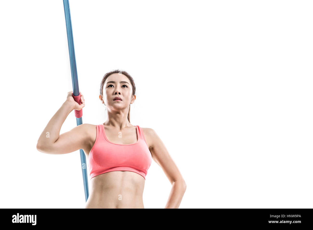 Ritratto di donna javelin thrower Foto Stock