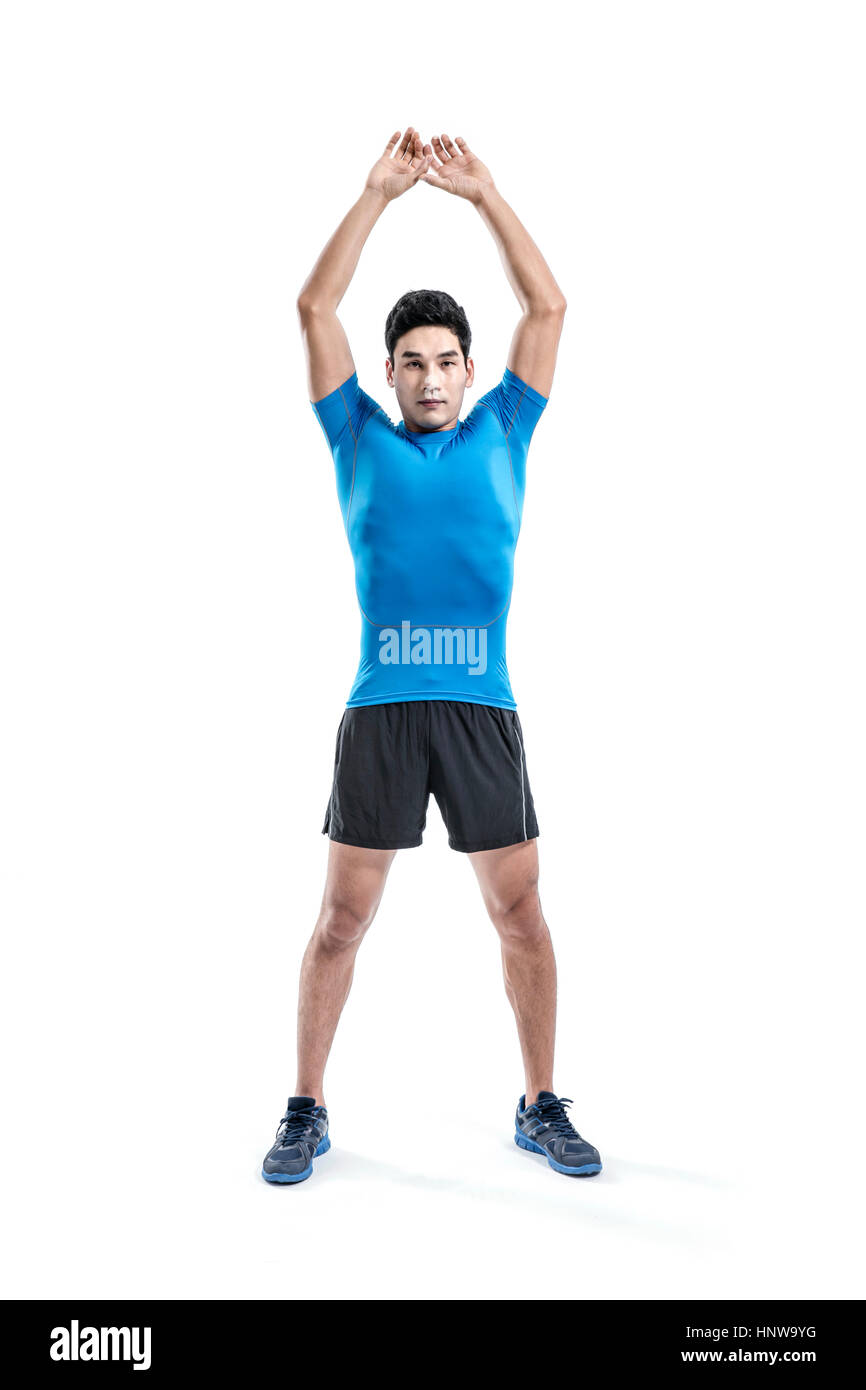 Atleta maschio esercizio Foto Stock