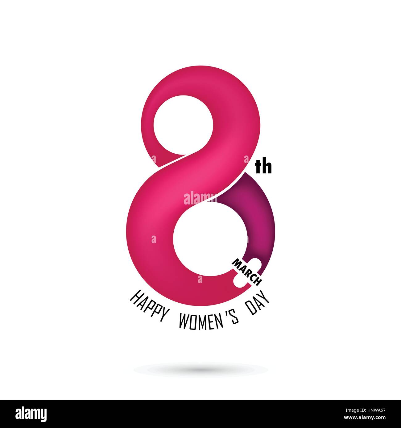 Creative 8 marzo logo design vettoriali con la giornata internazionale della donna icon.la giornata della donna simbolo.design minimalista per la giornata internazionale della donna concetto.V Illustrazione Vettoriale