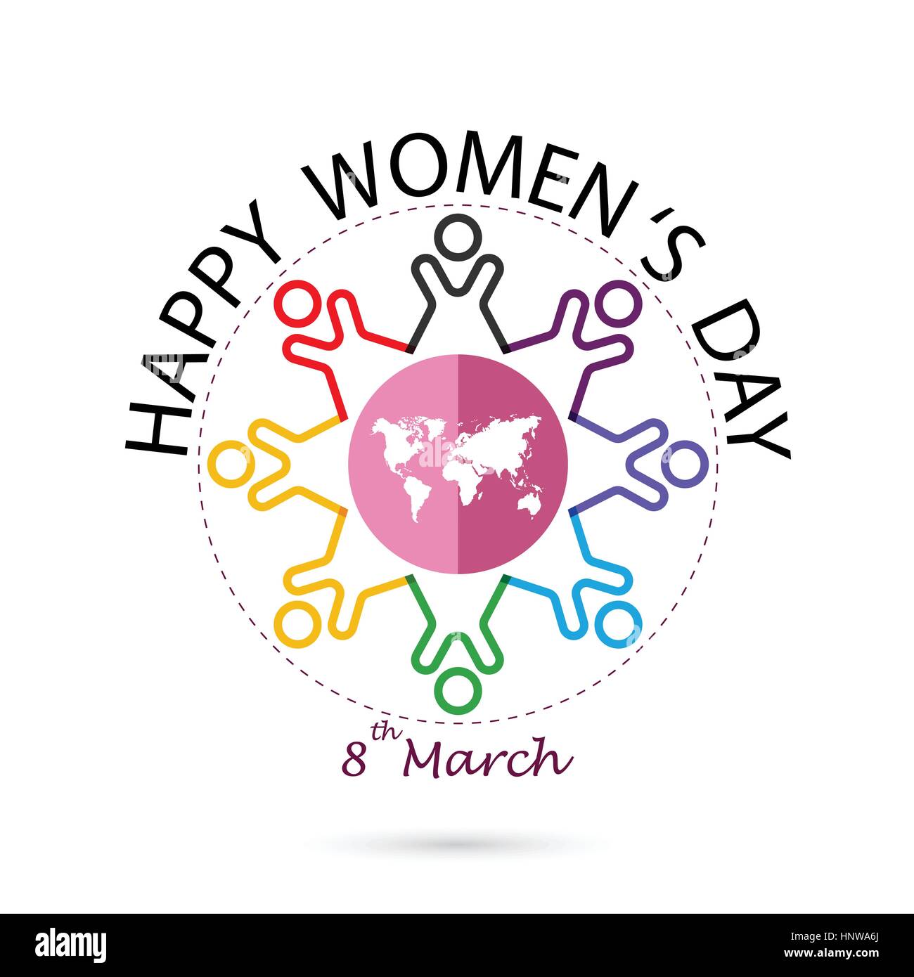 La giornata internazionale della donna icon.la giornata della donna simbolo.design minimalista per la giornata internazionale della donna concetto.illustrazione vettoriale Illustrazione Vettoriale