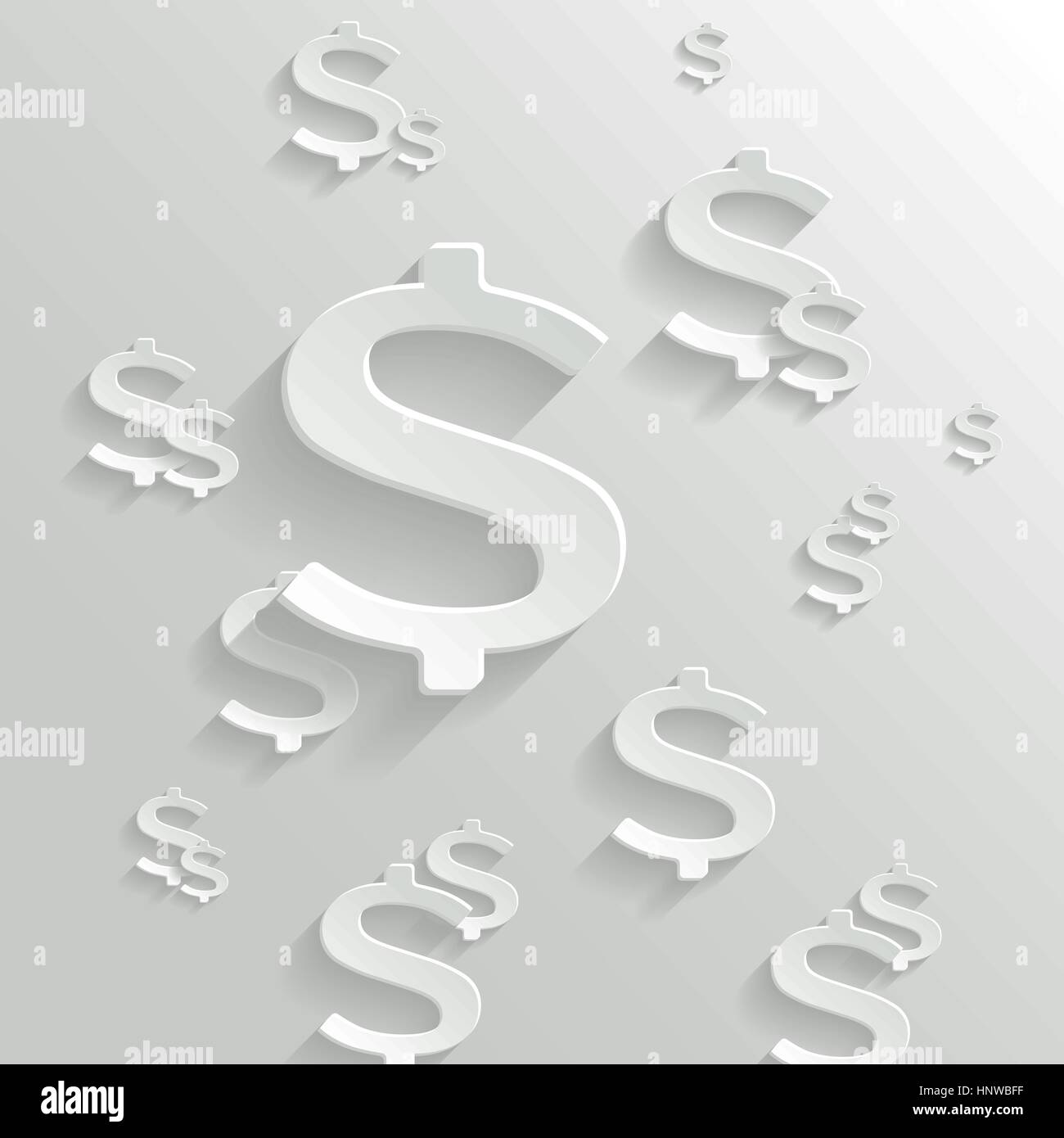 Sfondo astratto con noi simbolo del dollaro. Illustrazione Vettoriale