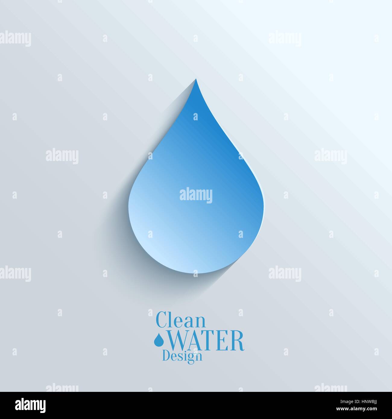 Vettore astratto carta caduta di acqua su sfondo blu. Concetto di eco. Illustrazione Vettoriale