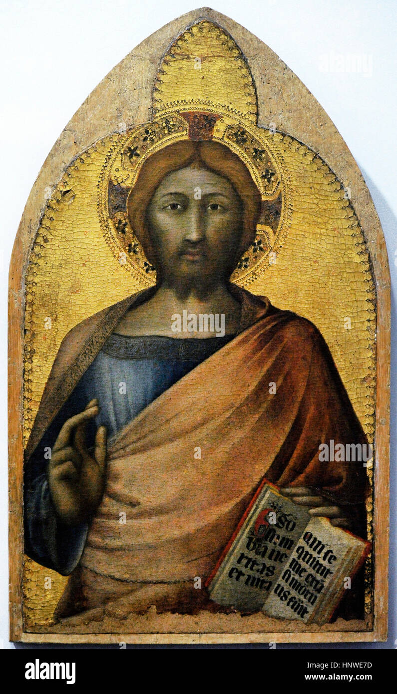 Lippo Vanni (1341-1372). Pittore italiano. Gotico. Redentore benedizione, 1342-43. Museo di Capodimonte, Napoli, Italia. Foto Stock