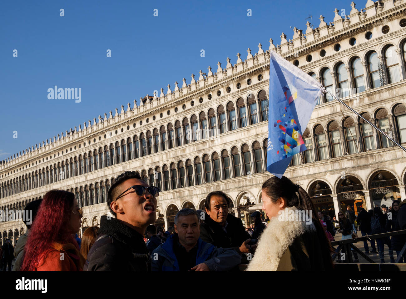 Turisti in Piazza San Marco, Venezia, Italia. Foto Stock