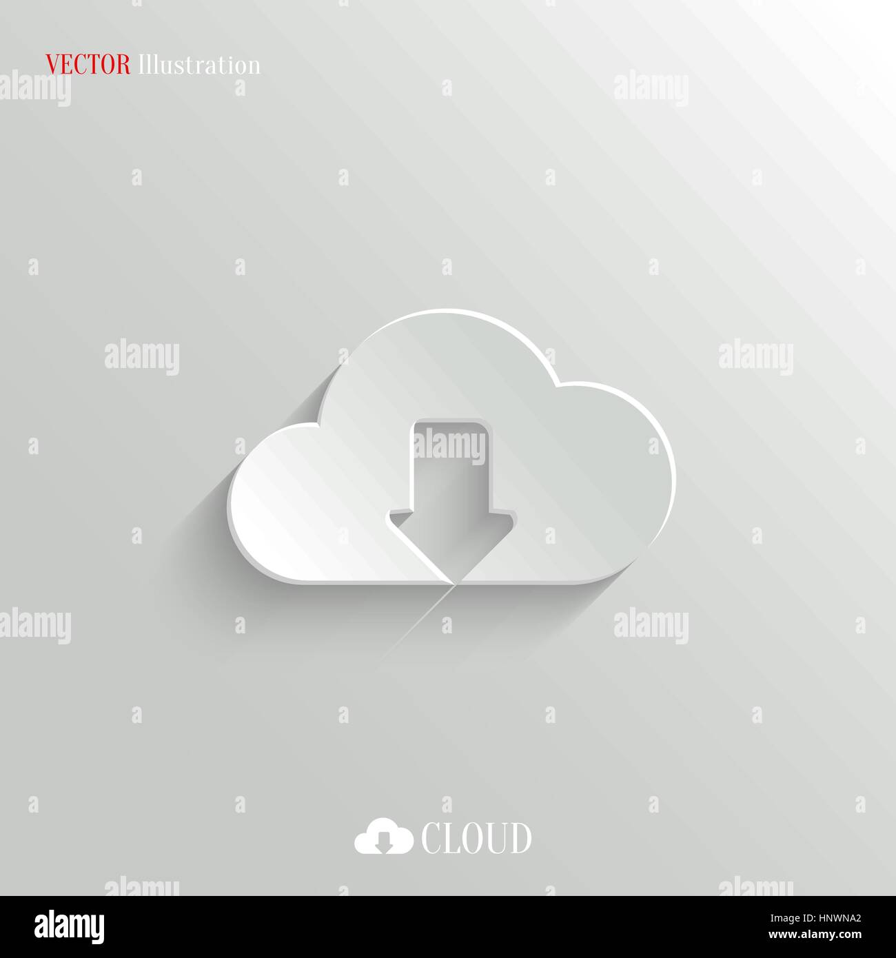 Il Cloud icona download - vettore illustrazione web, facile incolla per qualsiasi sfondo Illustrazione Vettoriale