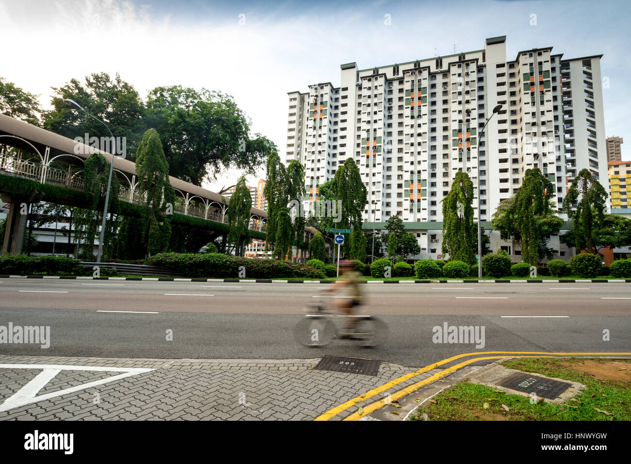 Camminare sulla mattina di Singapore. I punti di riferimento e memoriali Foto Stock
