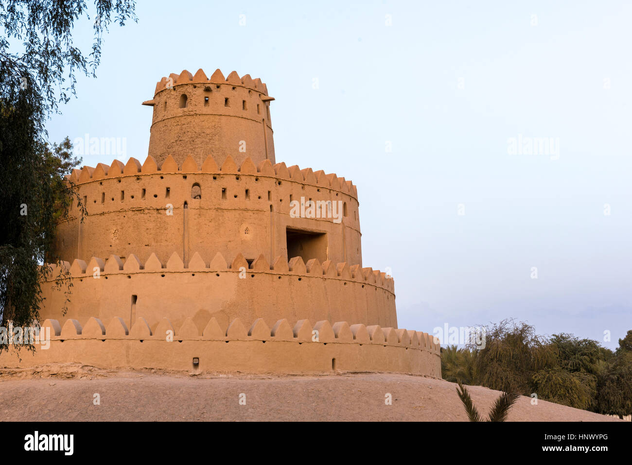 Al Jahili Fort, Al Ain, Emirati Arabi Uniti. Ex casa del Al Nahyan famiglia regnante di Abu Dhabi emirato Foto Stock