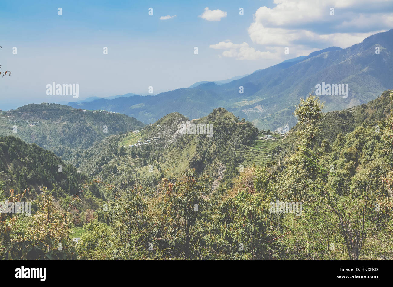 Dal punto di vista Triund Trek (Himalaya) Foto Stock