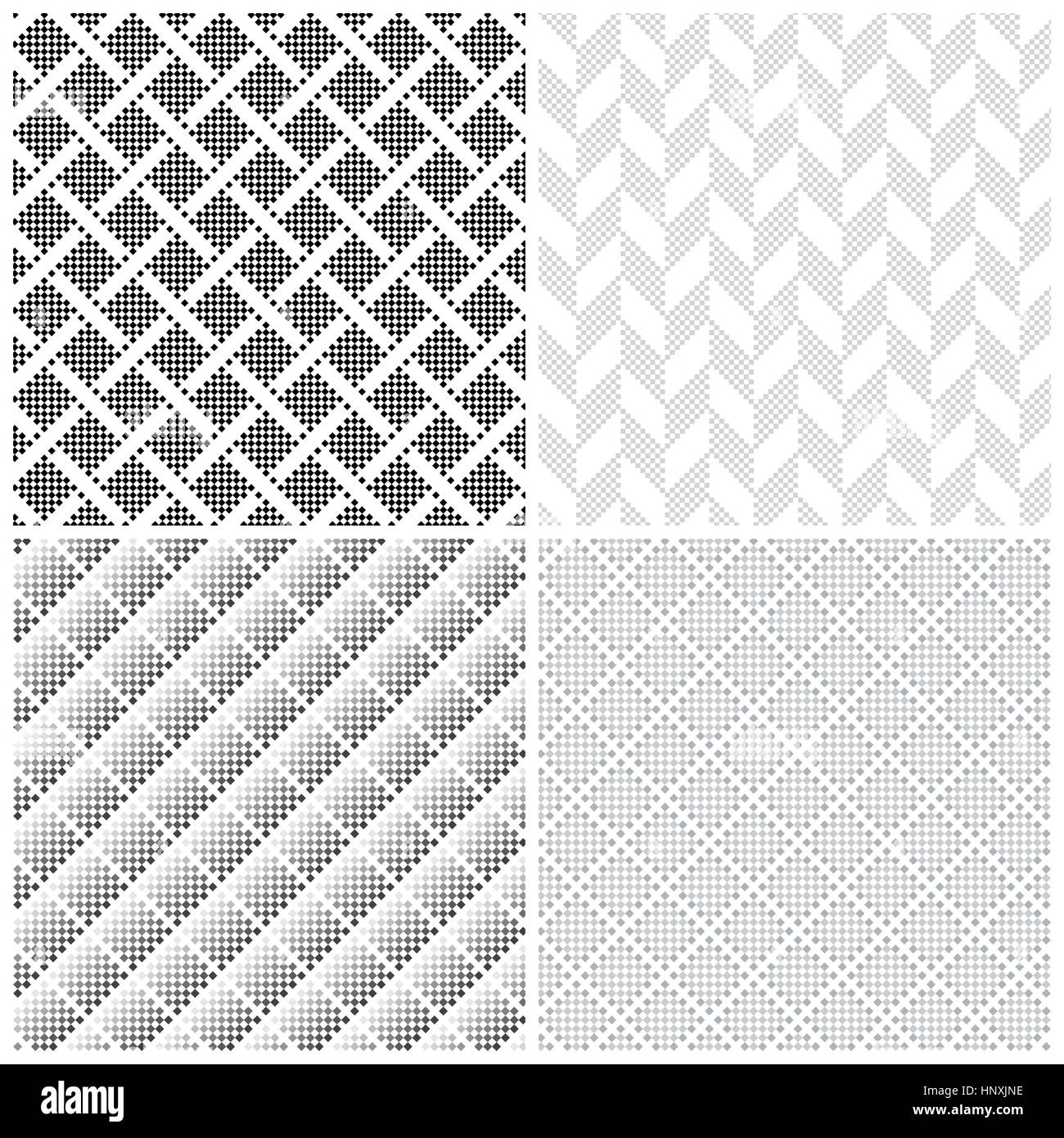 semplice mosaici facili - 7 Modello senza giunture. Raccolta di quattro semplici texture classiche. Figure geometriche ripetitive, rombi, croci. Monocromatico. Sullo sfondo. Web. Elemen vettore Immagine e Vettoriale - Alamy