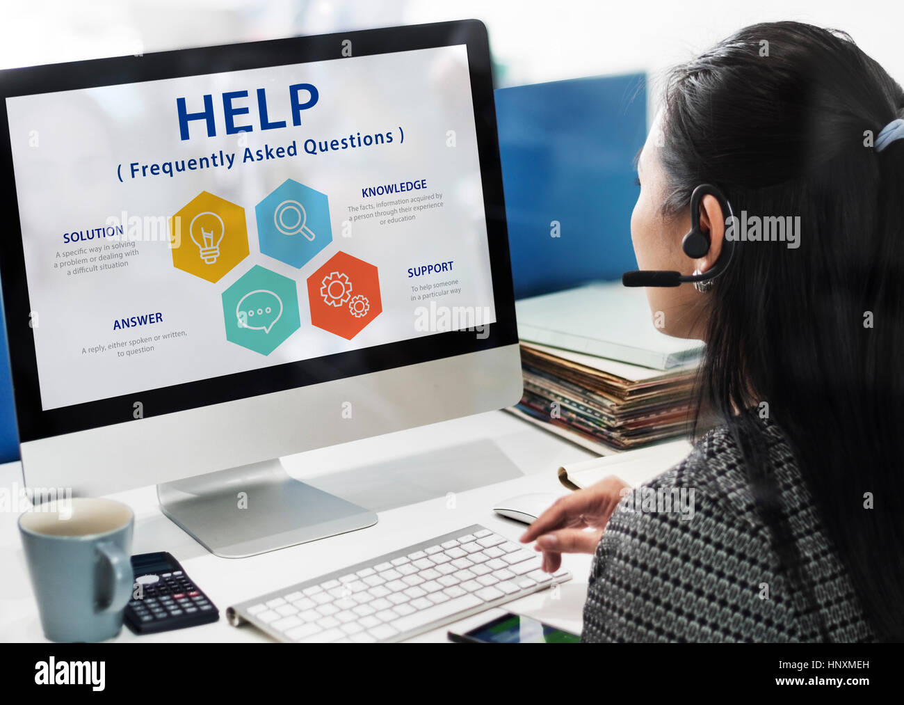 Contattaci Domande frequenti Informazioni sul concetto di Word Foto Stock