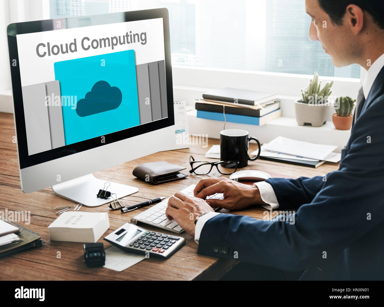 Connessione di comunicazione Network Cloud Concept Foto Stock