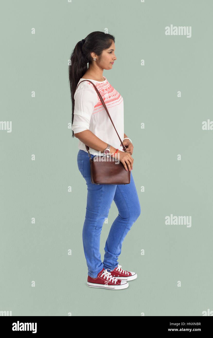 Studio spara persona gesto Lifestyle Foto Stock