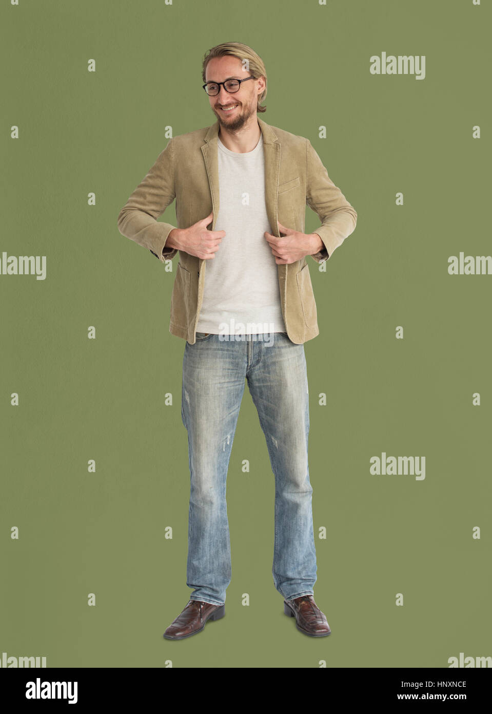 Studio spara persona gesto Lifestyle Foto Stock