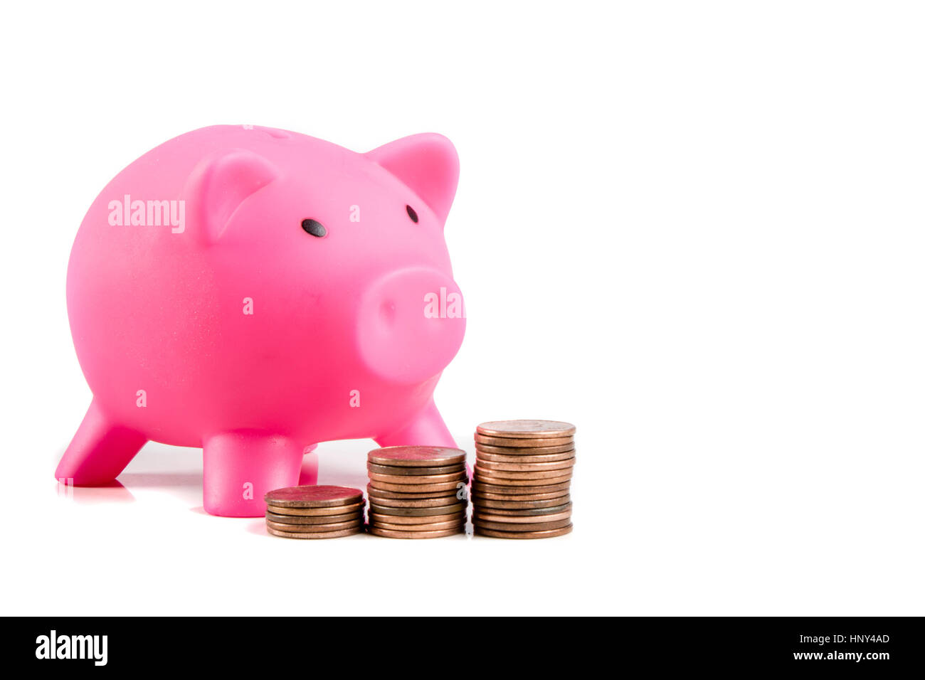 Piggybank isolati su sfondo bianco Foto Stock