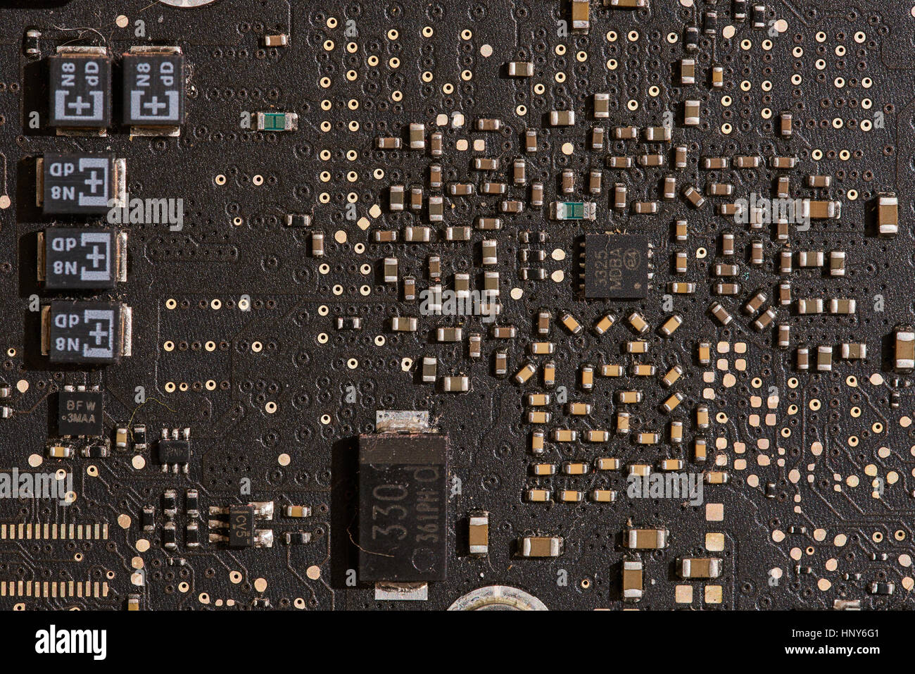 In prossimità di un computer scheda madre elettrico Foto Stock
