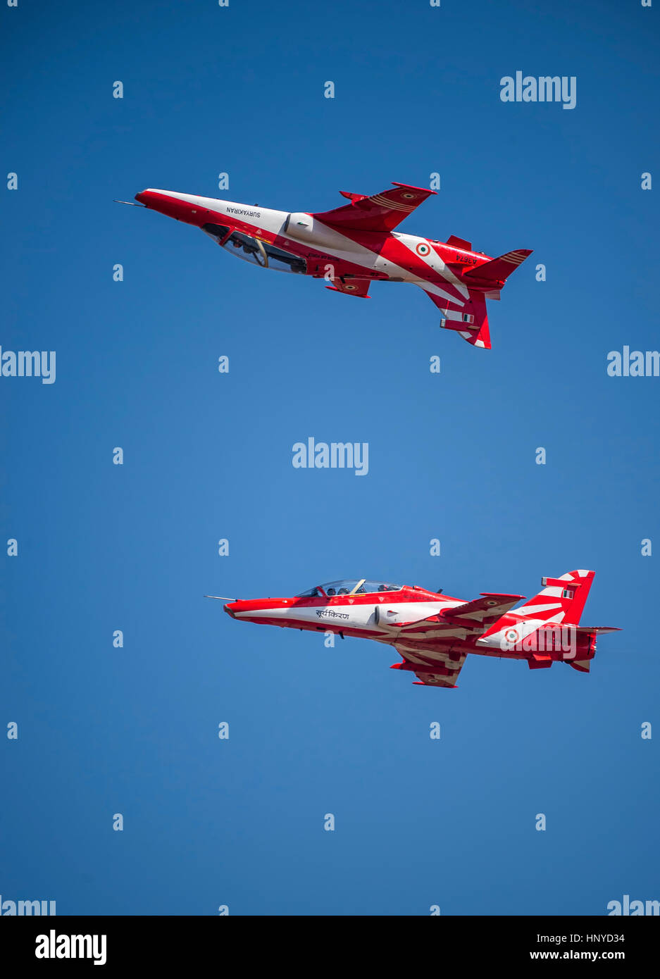 Suryakiran il team acrobatico della Forza Aerea Indiana Foto Stock