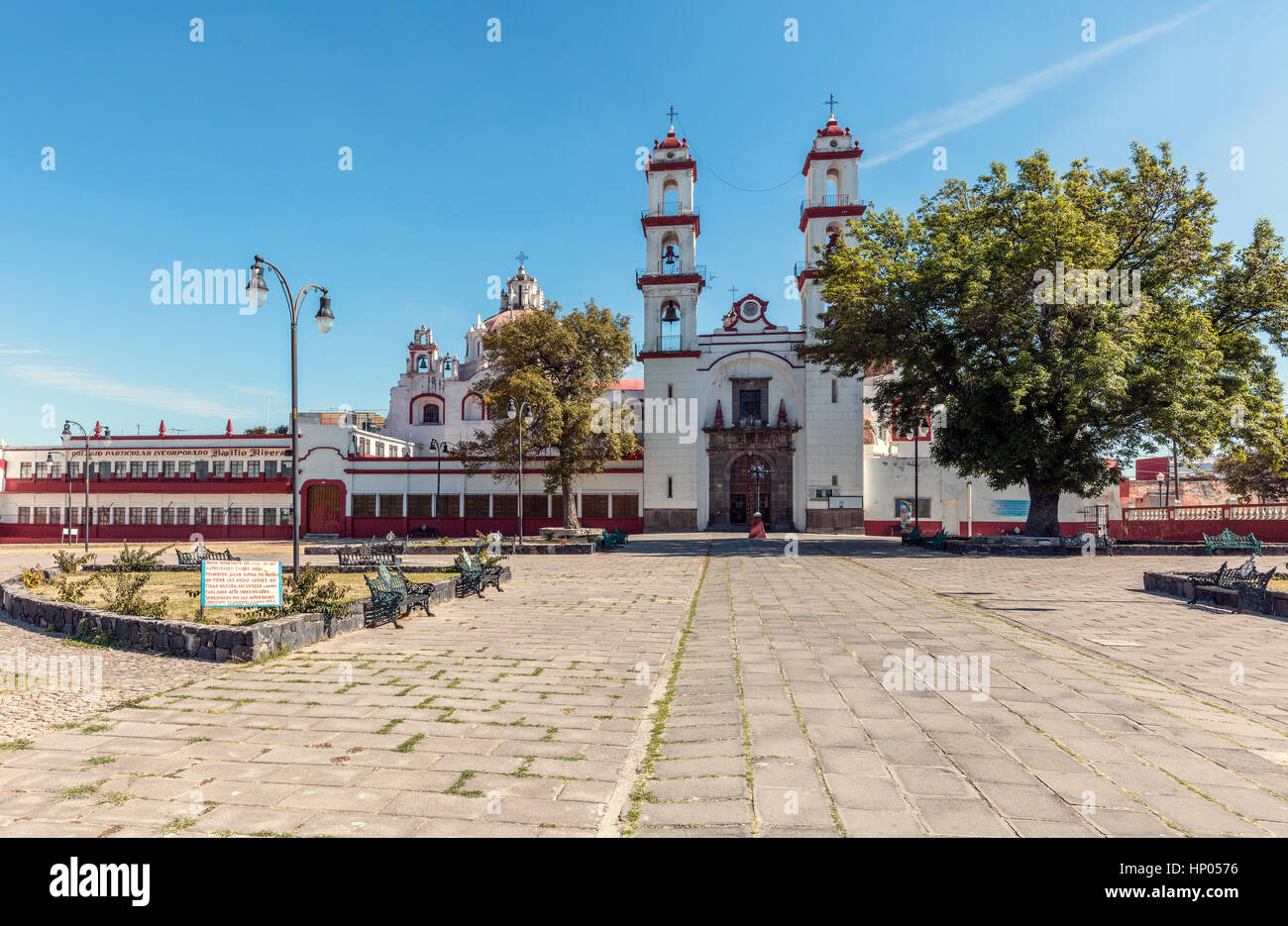 Tempio di Santo Angelo Custode di Analco (santo angel Custodiao) a Puebla, uno dei cinque più importanti di Spagna città coloniale del paese. Foto Stock