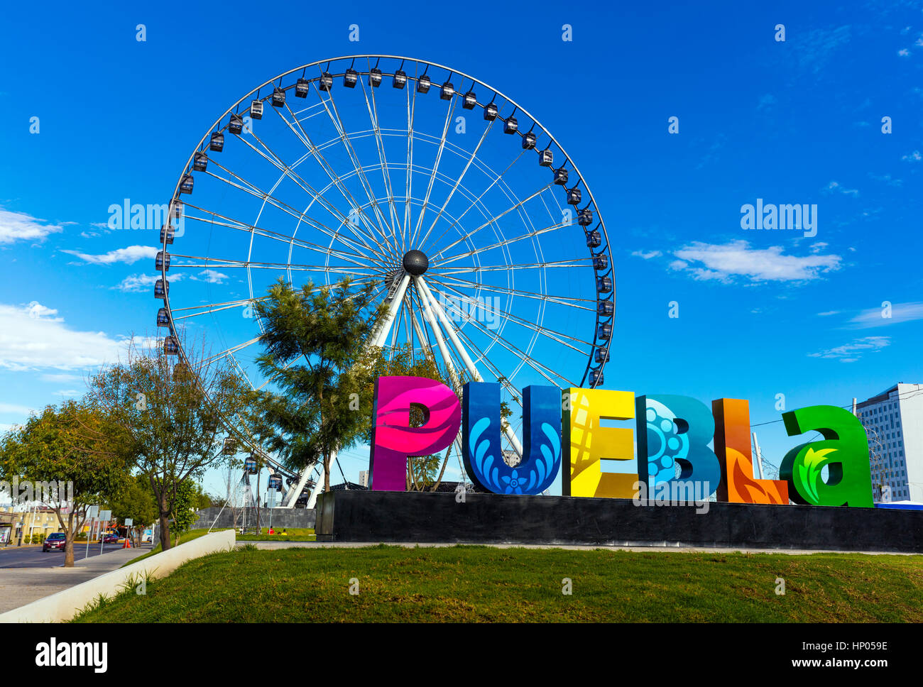 La ruota panoramica Ferris in Puebla, Messico Foto Stock