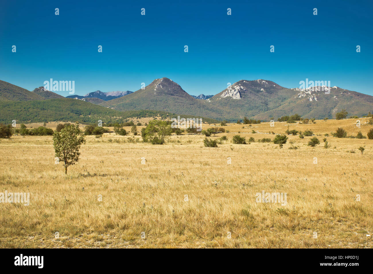 Paesaggio selvaggio della regione di Lika & montagna Velebit, Croazia Foto Stock