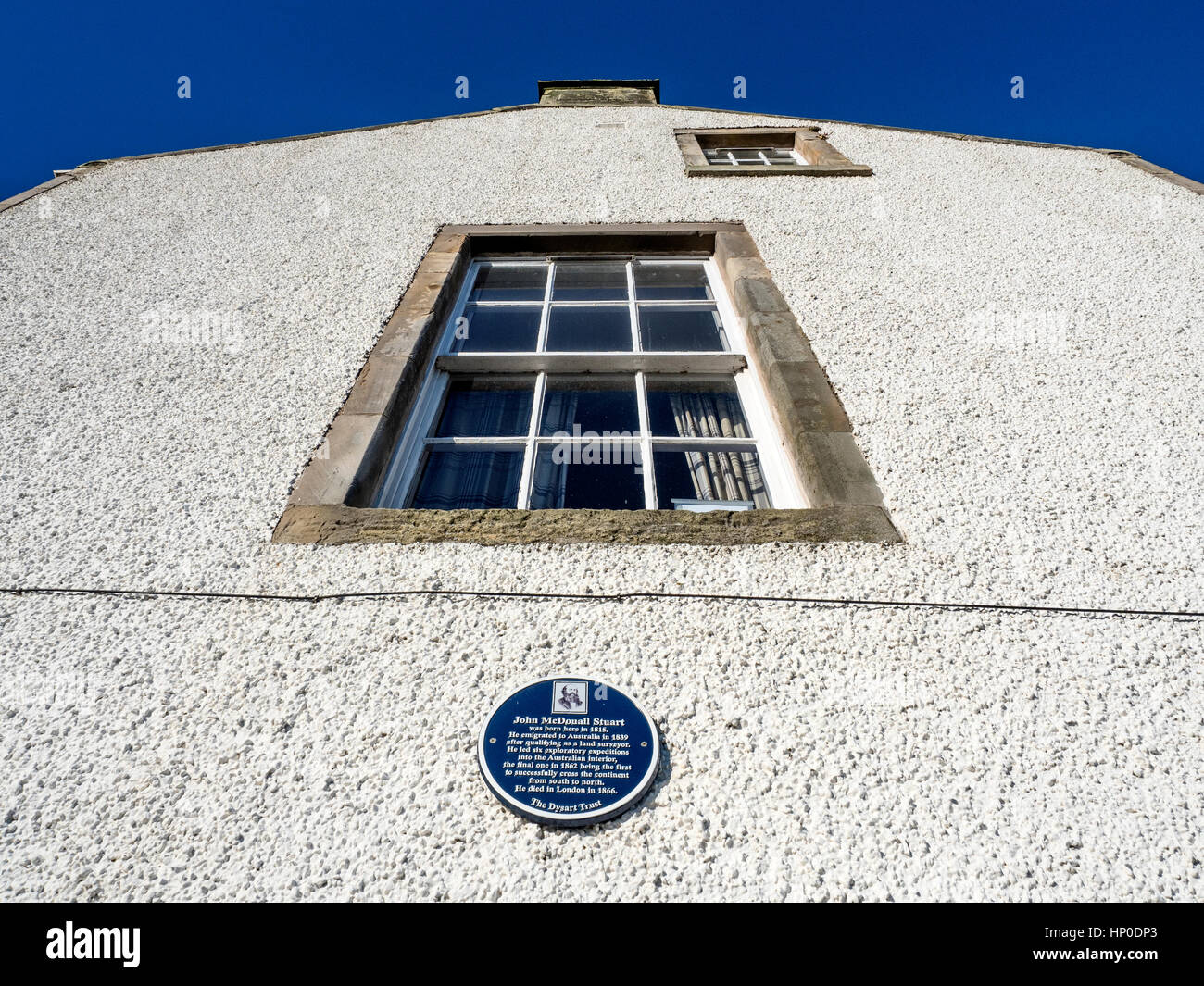 John McDouall Stuart Explorer sul luogo di nascita di Inland Australia a Dysart Kirkcaldy Fife Scozia Foto Stock