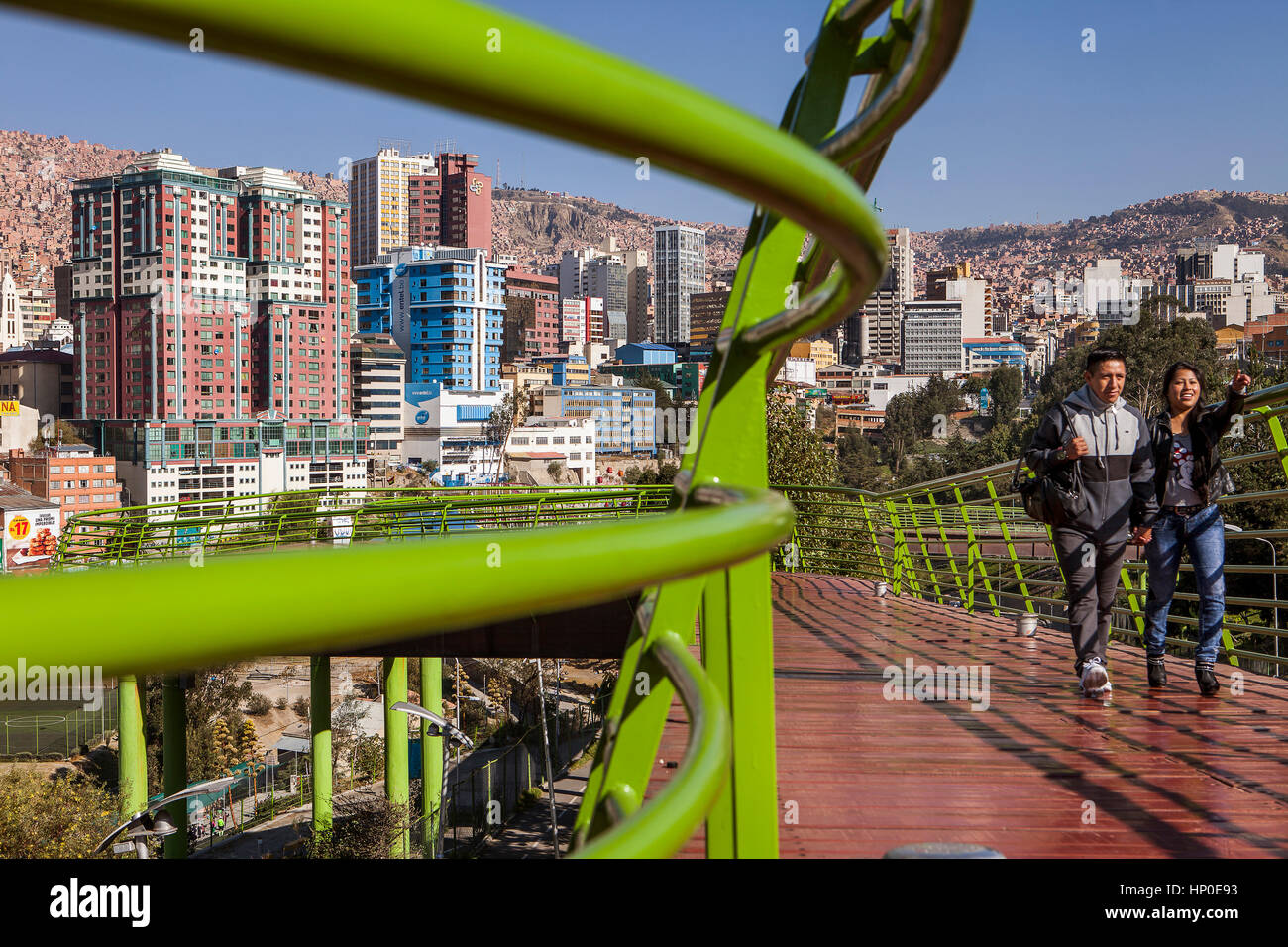 Via Balcon (via balcone), nel Parque Urbano Centrale (Central parco urbano), La Paz, Bolivia Foto Stock
