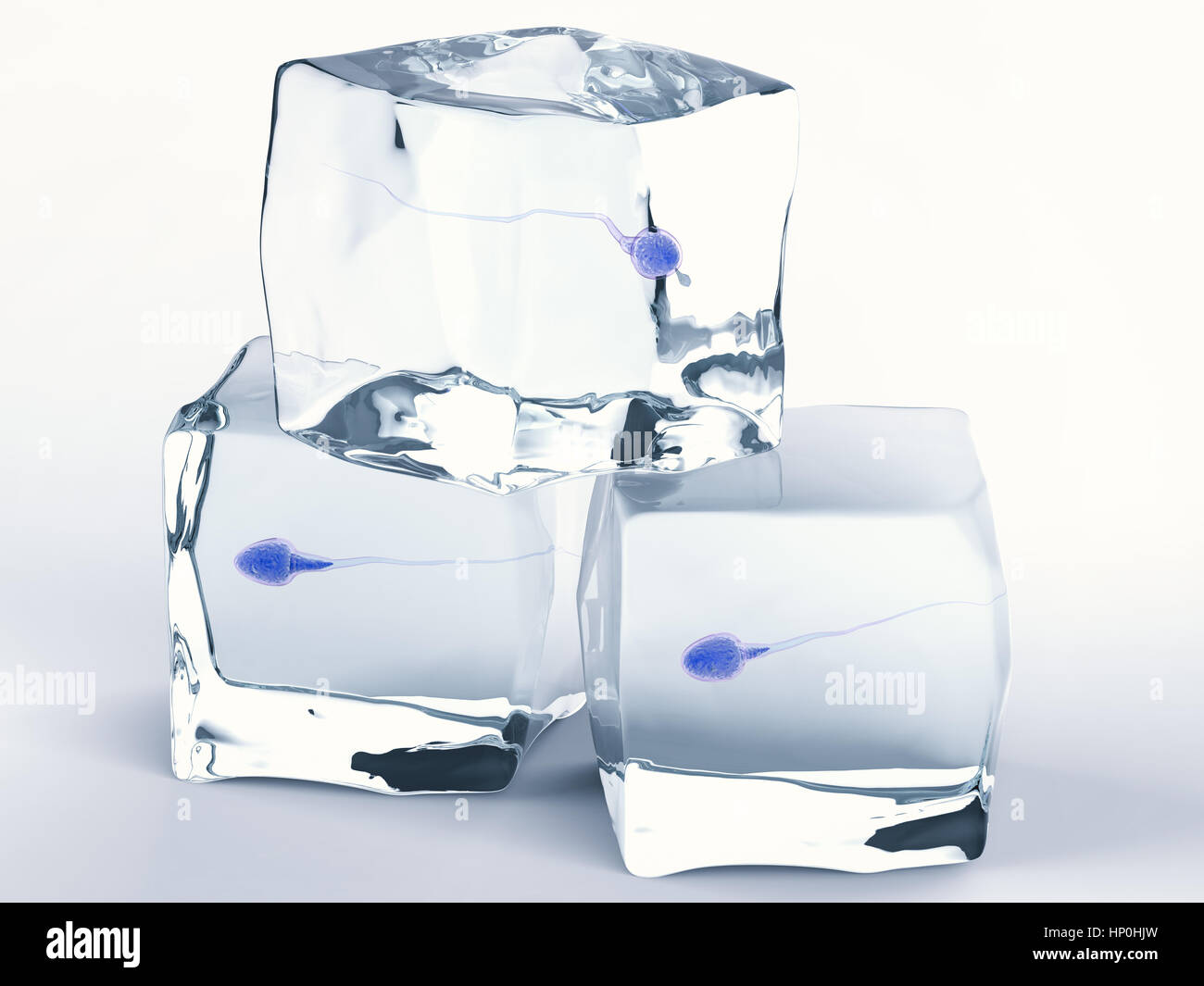 3D rendering sperma congelato per banca dello sperma Foto Stock