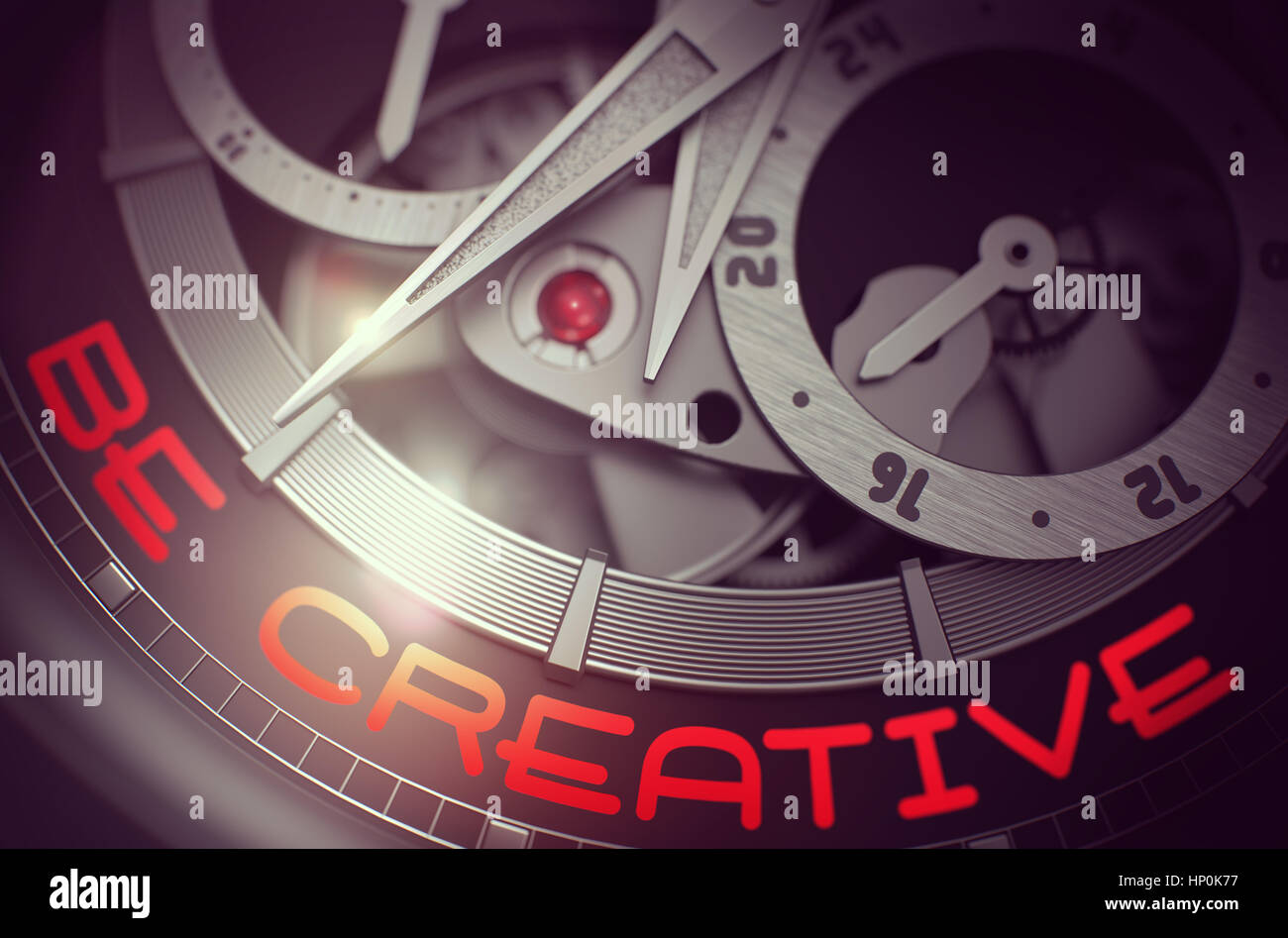 Essere creativi in automatico orologio da polso il meccanismo. 3D. Foto Stock
