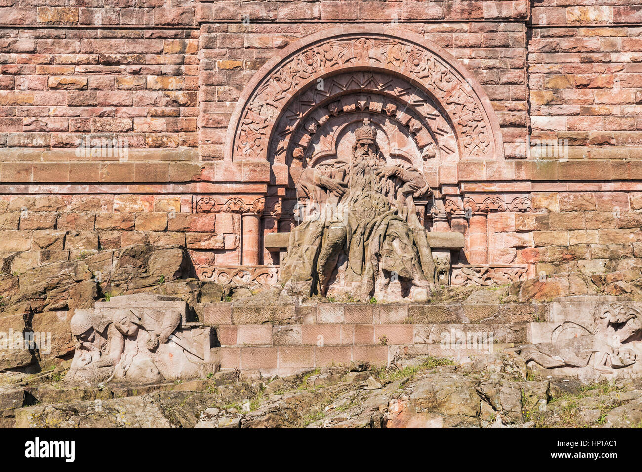 La Grotta di Barbarossa fa parte del monumento Kyffhaeuser nel quartiere Kyffhaeuserkreis, Turingia, Germania, Europa Foto Stock