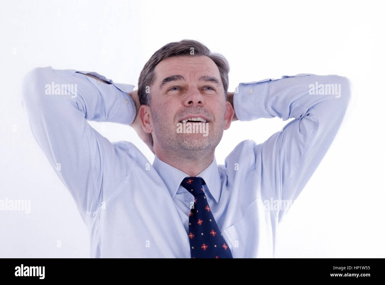 Modello di rilascio , Zufriedener Geschaeftsmann, 50+ - imprenditore Foto Stock