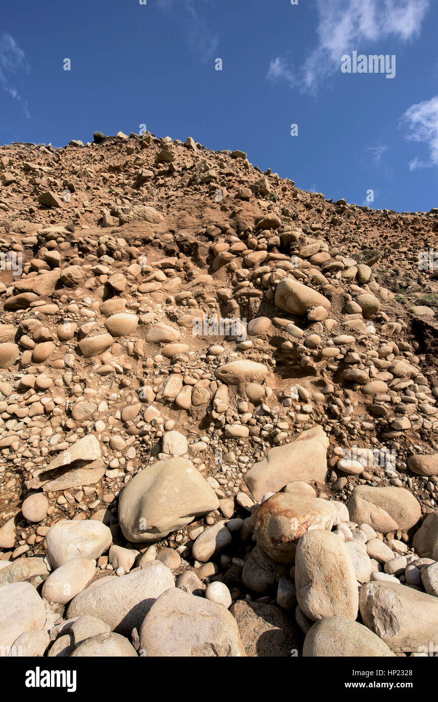 Geologia rilievo geologico beach Porth Nanven Cornwall Inghilterra UK SSSI. Foto Stock