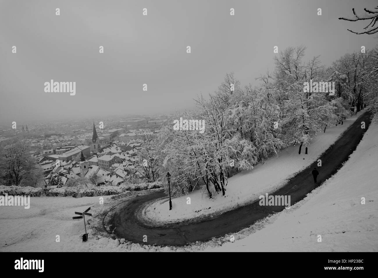 Una raccolta di foto prese in inverni a piedi Foto Stock