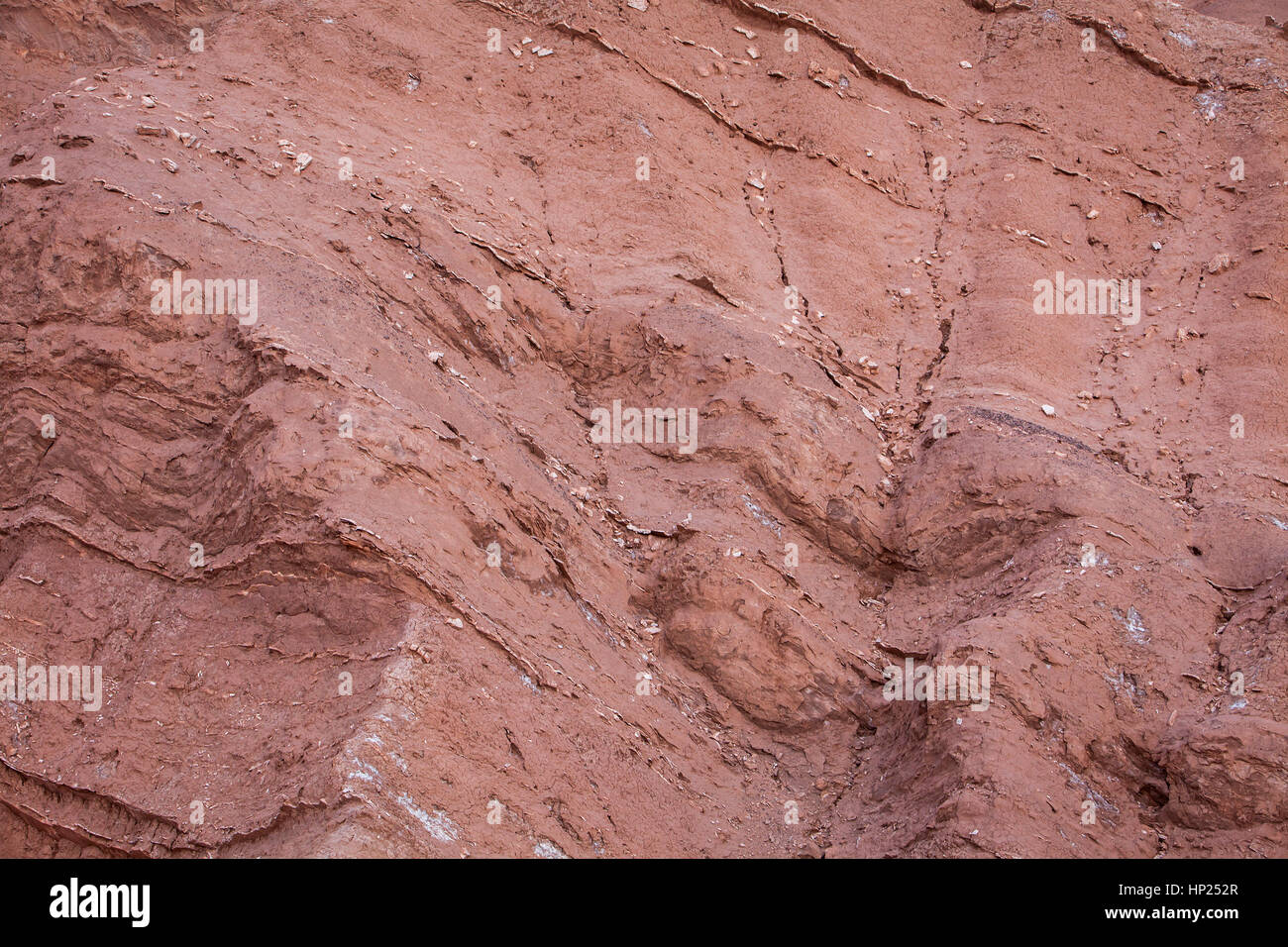 Dettaglio della montagna, nella Valle de la Muerte (Valle della Morte), il deserto di Atacama. Region de Antofagasta. Cile Foto Stock