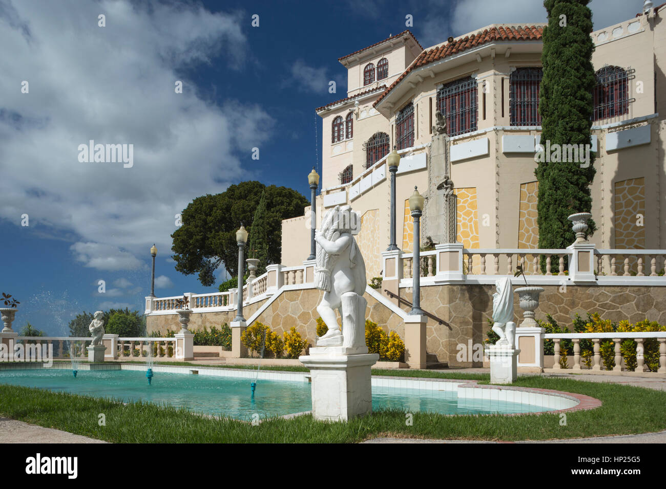 Terrazze giardini formali MUSEO CASTILLO SERRALLES (©PEDRO ADOLFO DE CASTRO 1930) EL VIGIA HILL PONCE PUERTO RICO Foto Stock