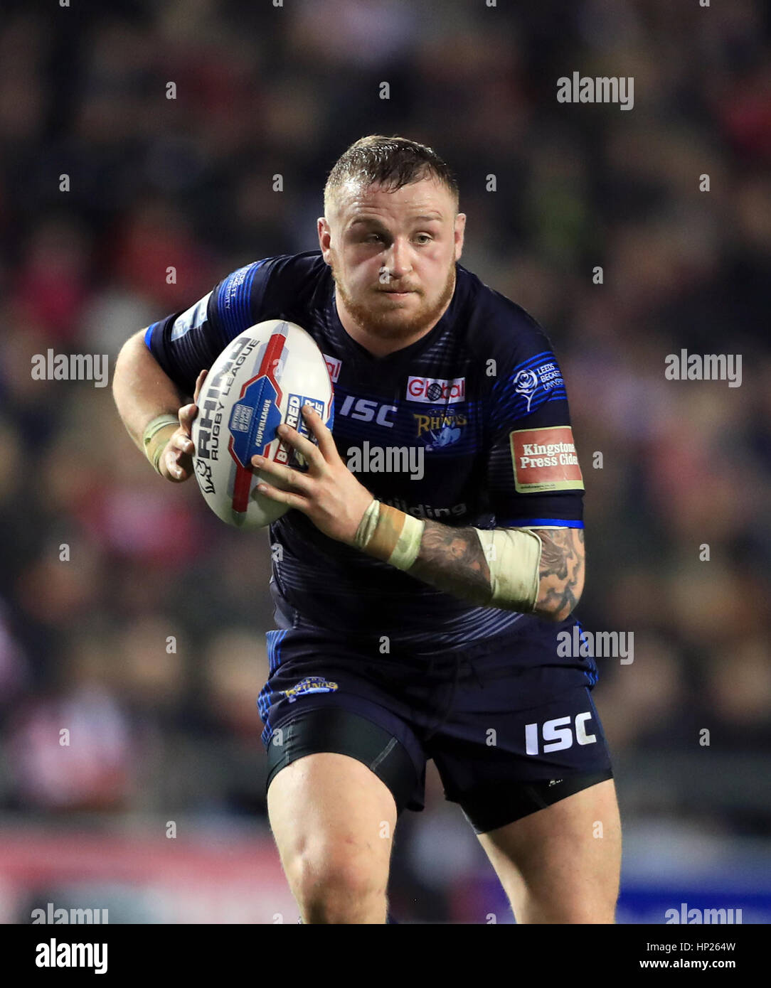 Leeds rinoceronti Brad Singleton durante la Super League a Leigh Sports Village. Stampa foto di associazione. Picture Data: Venerdì 17 Febbraio, 2017. Vedere PA storia RUGBYL Leigh. Foto di credito dovrebbe leggere: Tim Goode/filo PA. Restrizioni: solo uso editoriale. Uso non commerciale. Foto Stock