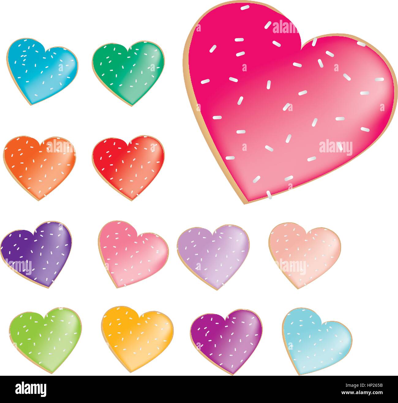 Illustrazione vettoriale di una gamma di biscotti colorati, ciambelle o i cookie Illustrazione Vettoriale