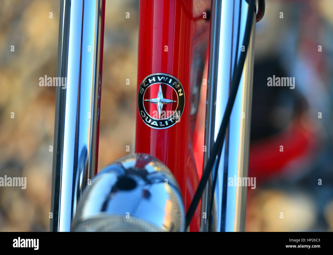 Classic American Schwinn Stingray Cruiser bike badge Foto Stock