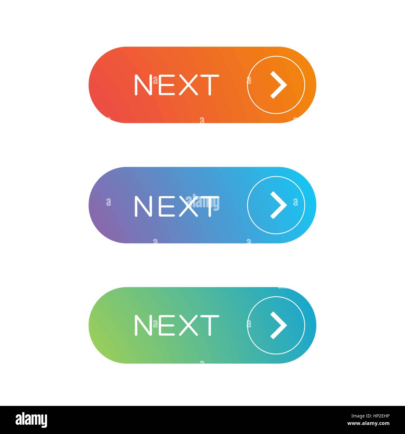 Next Web pulsante set Illustrazione Vettoriale